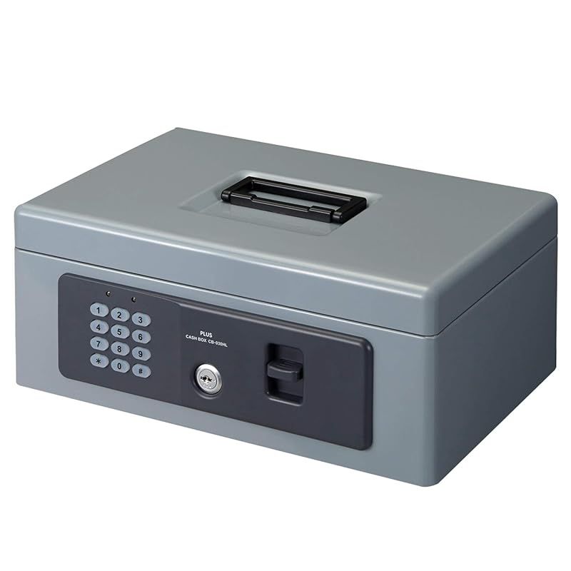 プラス 金庫 電子ロック 手提金庫 Sサイズ グレー CB-030HL 13-111 0