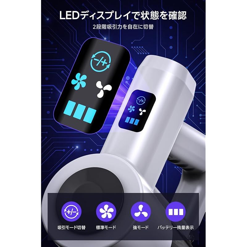 掃除機 コードレス 【2026進化モデル&45000pa超強力吸引&壁掛け収納&充電】 コードレス掃除機 サイクロン式 LCDタッチディスプレイ 7800mAh大容量バッテリー 45分連続稼働 ハンディークリーナー スティックークリーナー Type-C充電 0 掃除機 コードレス 【2026進化モデル&45000pa超強力吸引&壁掛け収納&充電】 コードレス掃除機 サイクロン式 LCDタッチディスプレイ 7800mAh大容量バッテリー 45分連続稼働 ハンディークリーナー スティックークリーナー Type-C充電 0