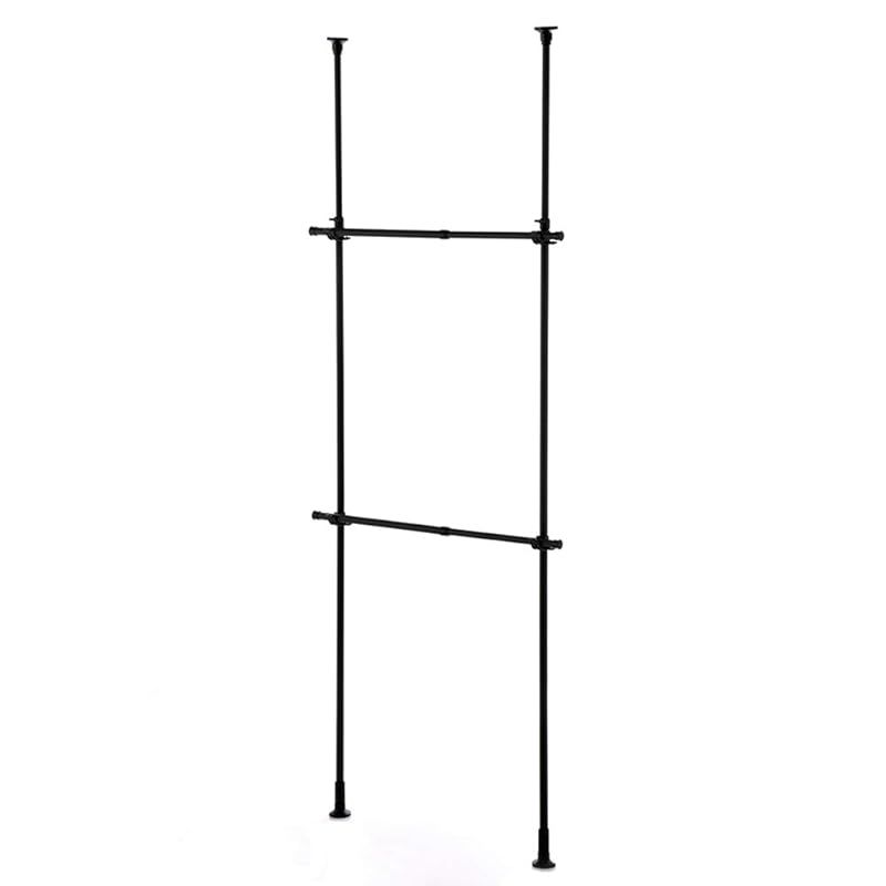 HEIAN SHINDO つっぱりハンガーラック 2段 壁面収納 伸縮 マットブラック 幅56~95cm 高さ200~275cm TNP-3B 平安伸銅工業 1 4,836円