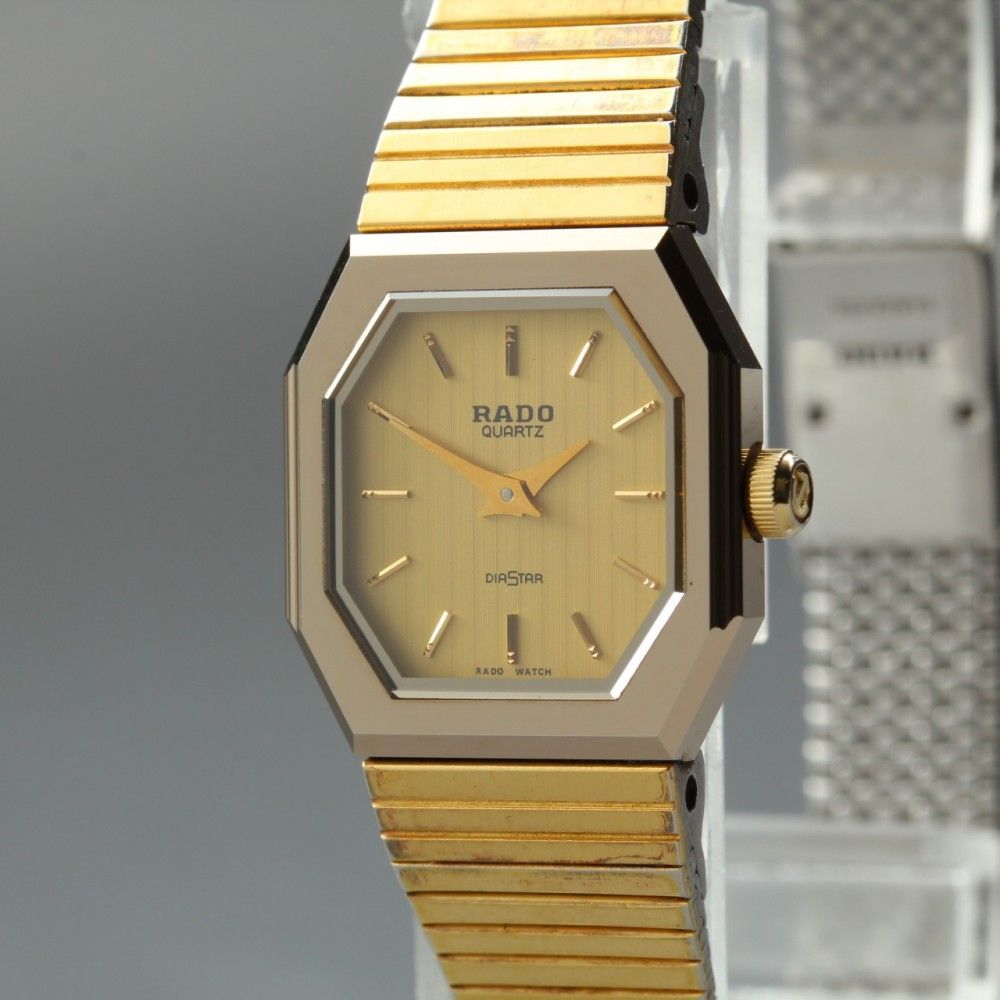 【稼働品】RADO ダイアスター 133.9581.3 ゴールド オクタゴン クオーツ レディース #17110