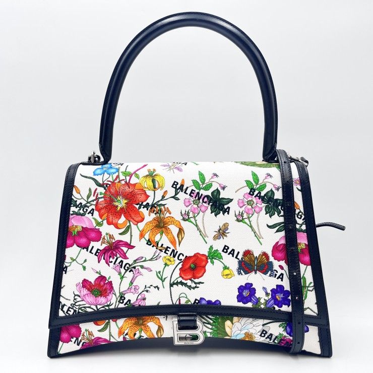 BALENCIAGA（バレンシアガ）×GUCCI（グッチ）ザ ハッカー プロジェクト アワーグラス ハンドバッグ ショルダーバッグ フローラプリント キャンバス レザー 2WAY マルチカラー レディース 【中古】