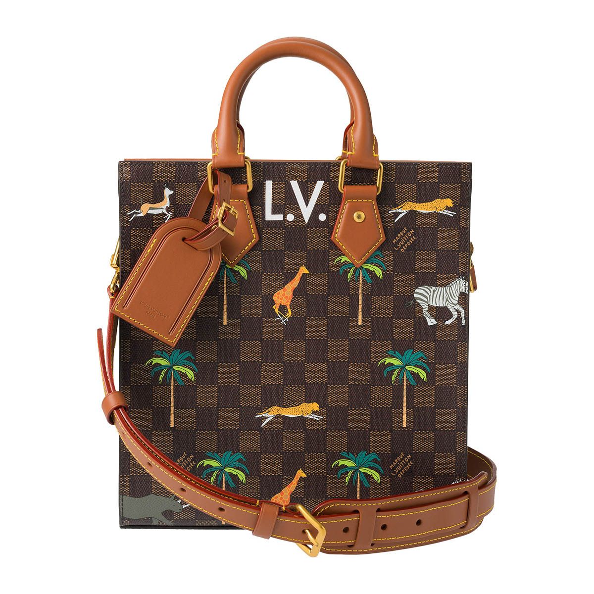 新品 ルイヴィトン Louis Vuitton トートバッグ LV × ザ・ダージリン リミテッド サックプラ ミニ ブラウン