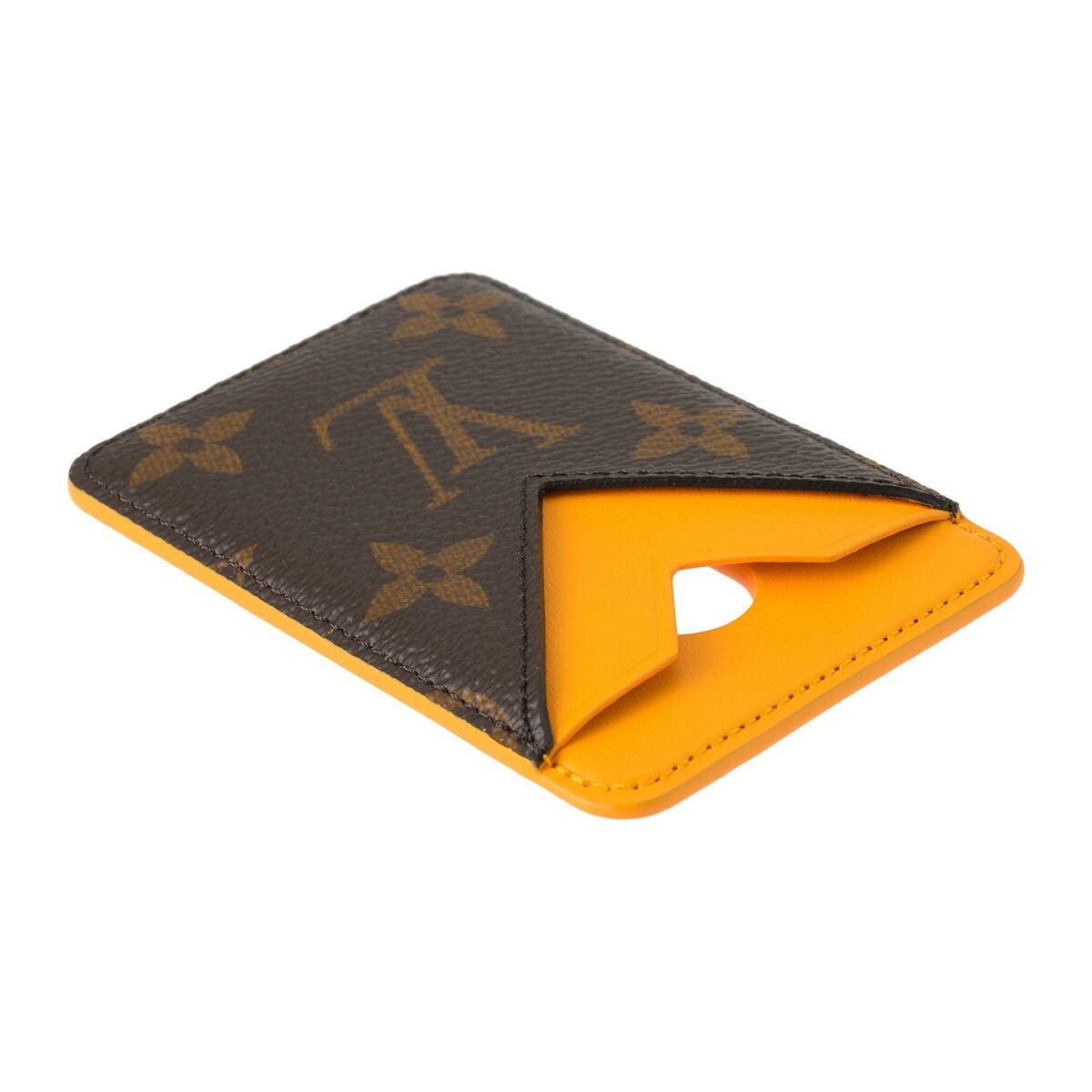 新品 ルイヴィトン Louis Vuitton カードケース ポルト カルト・マグネット ブラウン/サフランイエロー