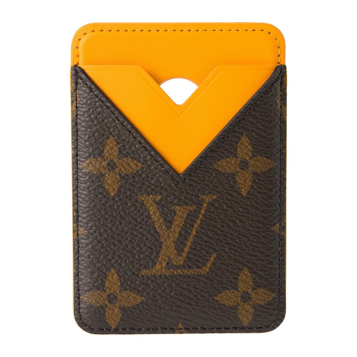 新品 ルイヴィトン Louis Vuitton カードケース ポルト カルト・マグネット ブラウン/サフランイエロー