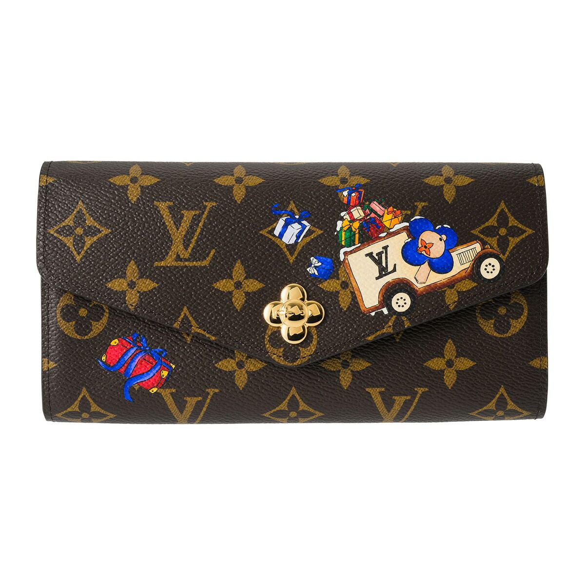 新品 ルイヴィトン Louis Vuitton 長財布 ホリデー ポルトフォイユ・サラ ブラウン