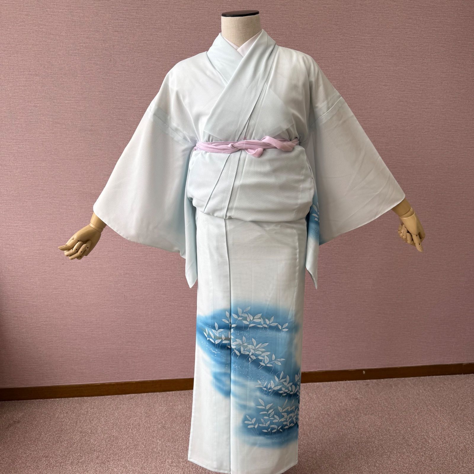 付け下げ 訪問着 着物 夏物 絽着物 水色 リサイクル着物 h-1111 - メルカリ