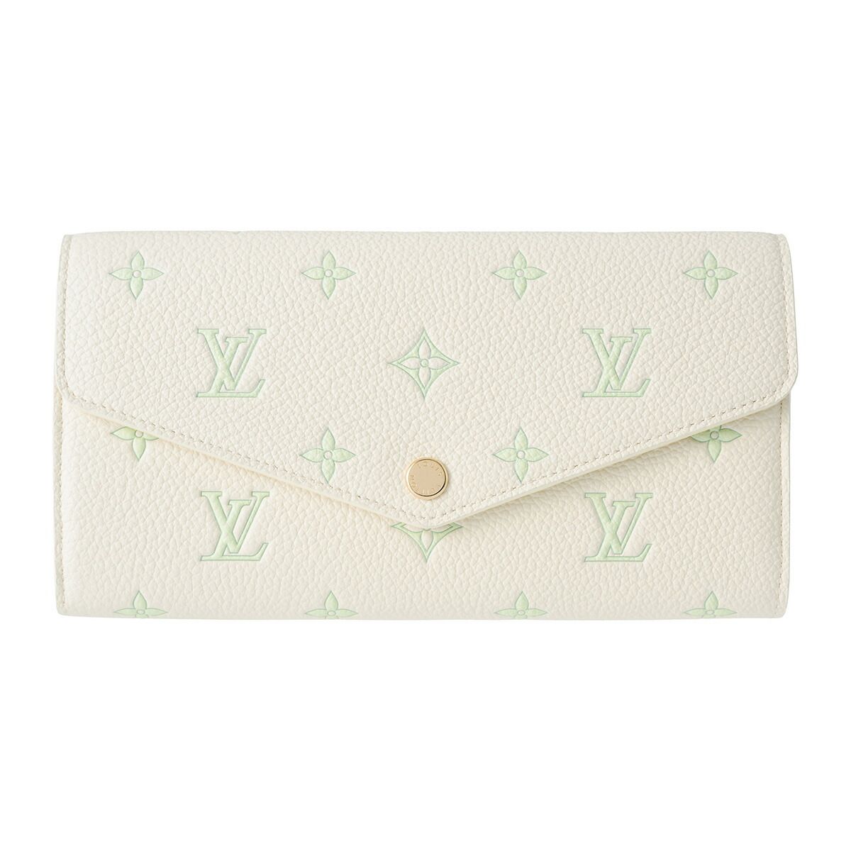 新品 ルイヴィトン Louis Vuitton 長財布 ポルトフォイユ・サラ ミルキーホワイト/グリーン 100,485円