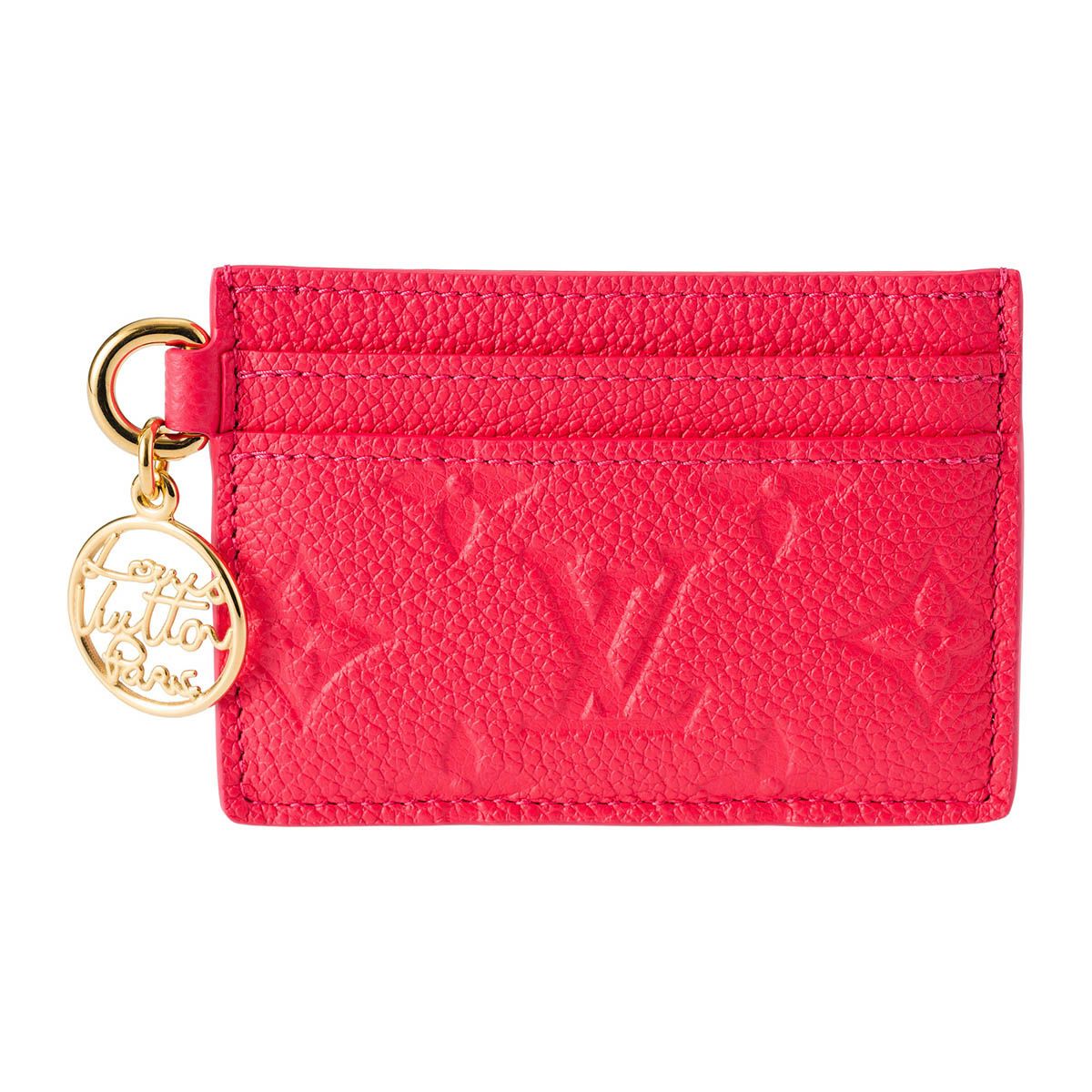 新品 ルイヴィトン Louis Vuitton カードケース レインボー カードケース ポルト カルト・LV チャーム ストロベリーピンク