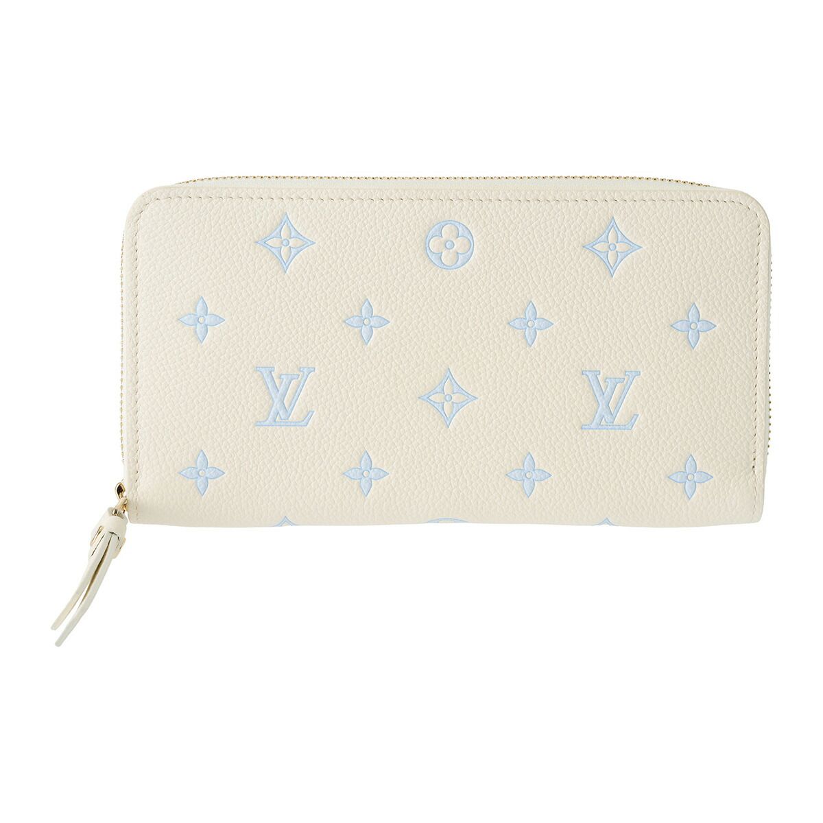 新品 ルイヴィトン Louis Vuitton 長財布 ジッピー・ウォレット ミルキーホワイト/ブルー