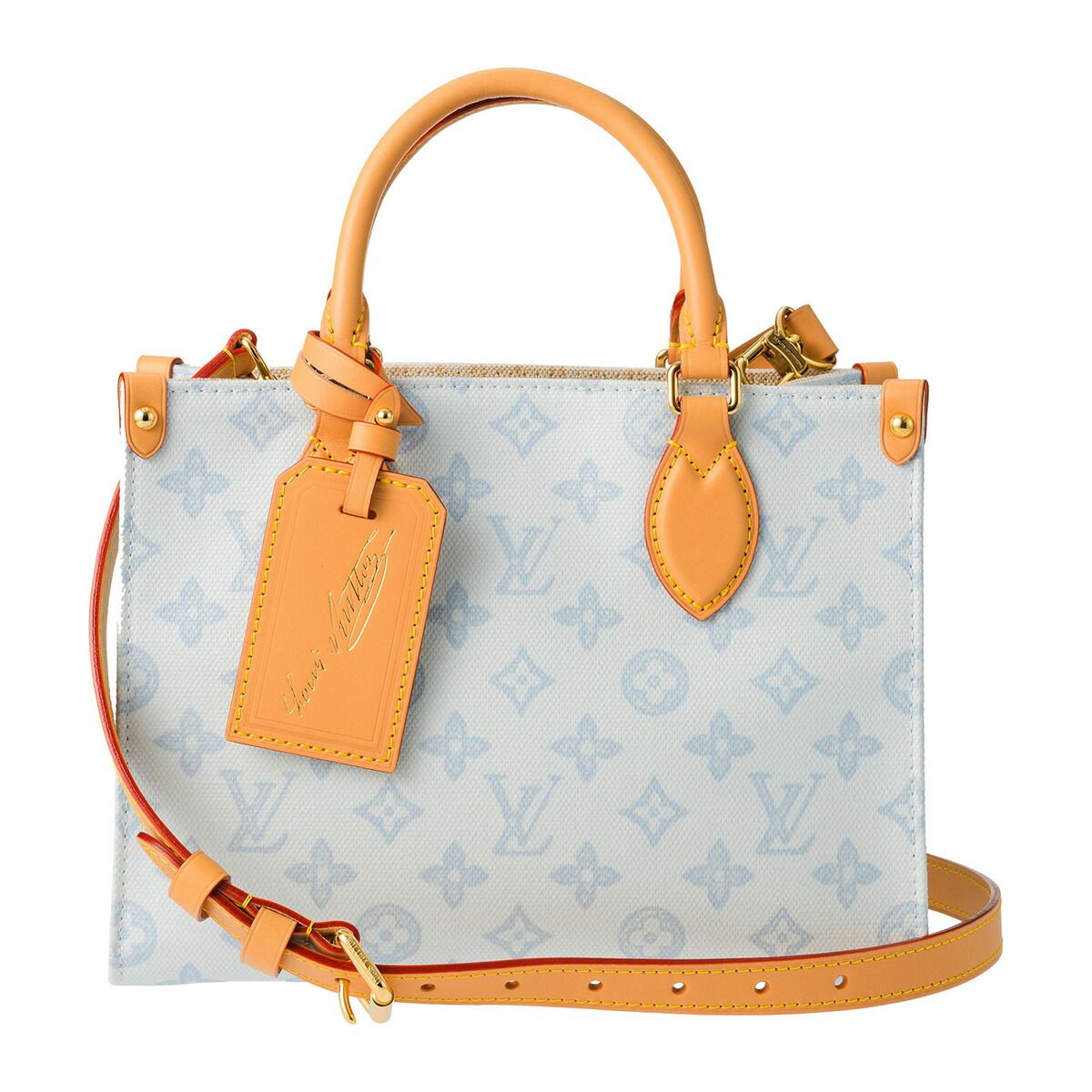 新品 ルイヴィトン Louis Vuitton ハンドバッグ オンザゴー PM ブルークーリエ