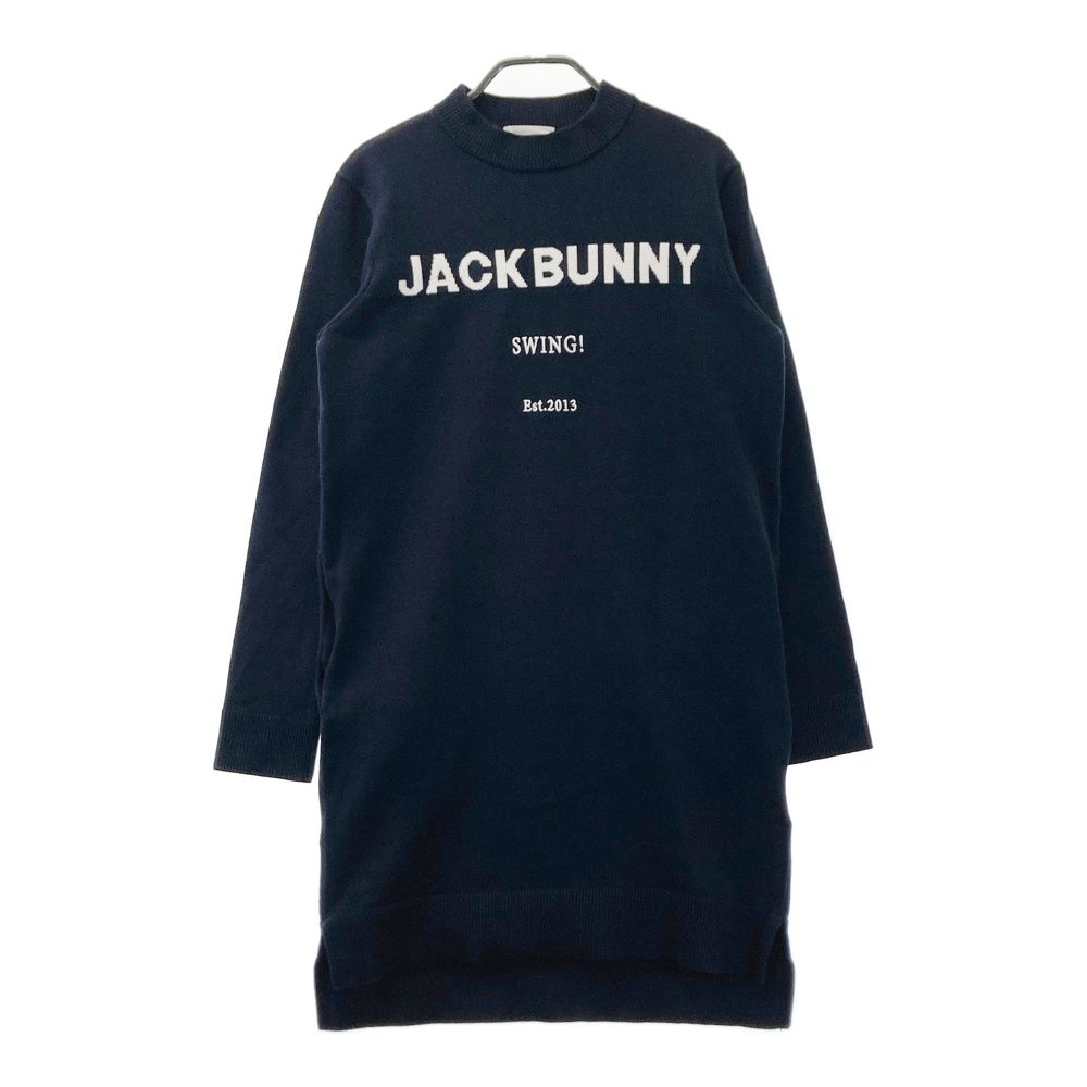 サイズ：1 JACK BUNNY ジャックバニー ハイネック 長袖ニットワンピース ネイビー系 [240101681632] ゴルフウェア レディース ストスト