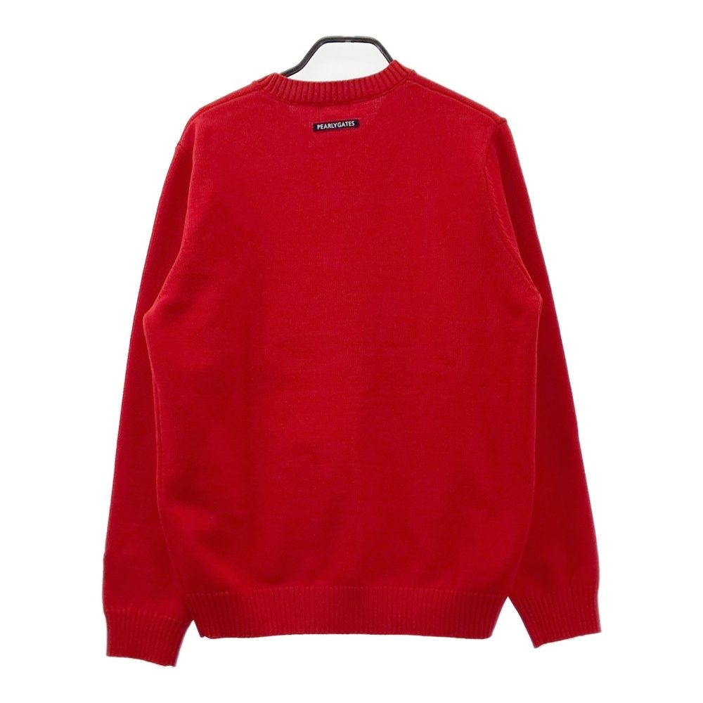 サイズ：7 PEARLY GATES パーリーゲイツ  ニットセーター うさぎ ラビット  レッド系 [240101685810] ゴルフウェア メンズ ストスト サイズ：7 PEARLY GATES パーリーゲイツ ニットセーター うさぎ