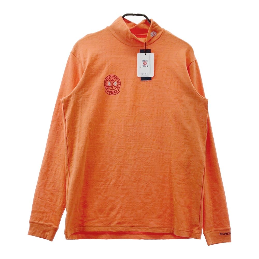 サイズ：7 PEARLY GATES パーリーゲイツ ハイネック 長袖Tシャツ 総柄 オレンジ系 [240101685827] ゴルフウェア メンズ ストスト