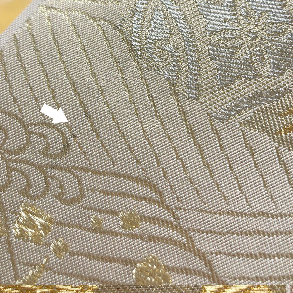 袋帯 西陣 川島織物 裂取に唐花・七宝模様 本金箔 金糸 本袋帯 【送料