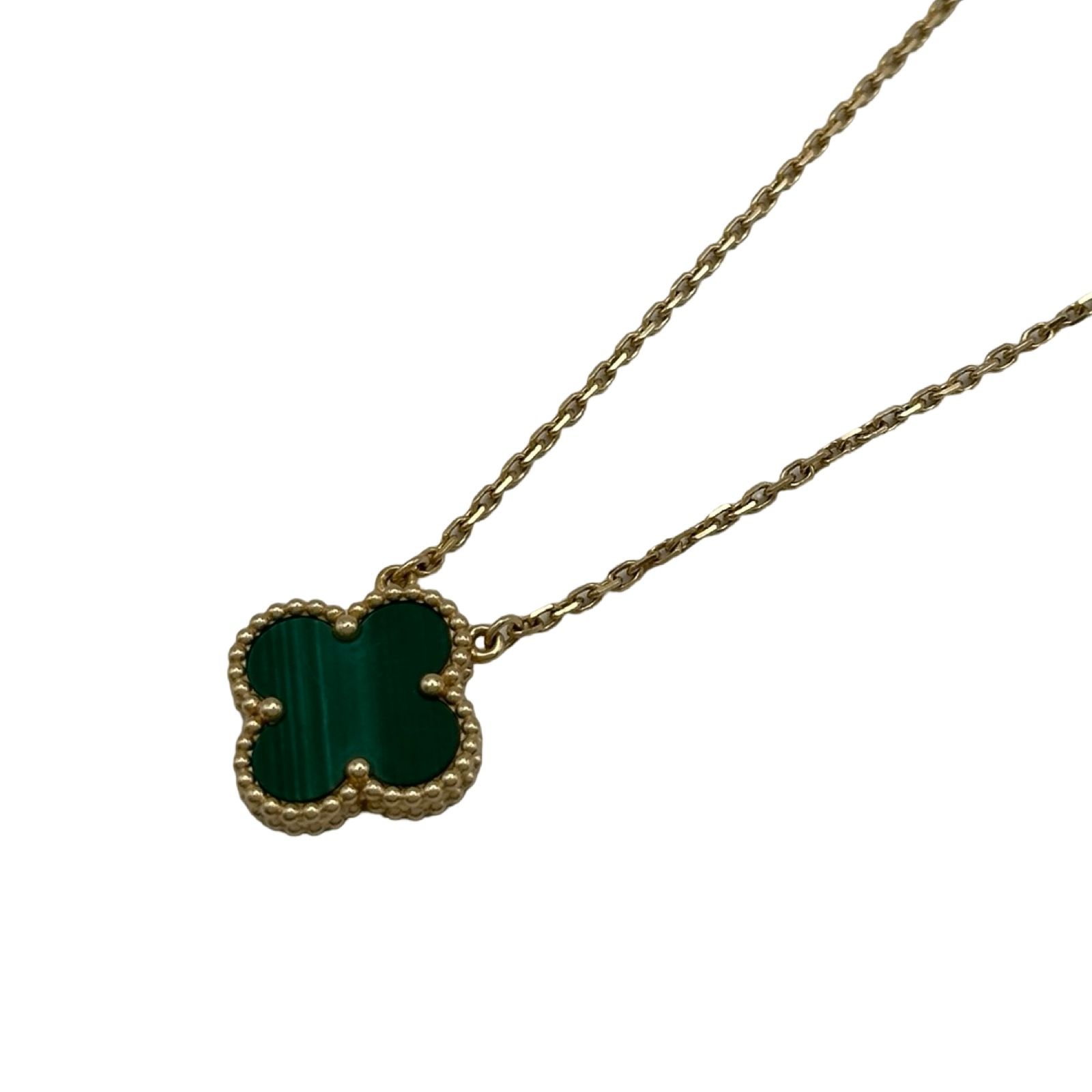 ヴァンクリーフ＆アーペル Van Cleef & Arpels ヴィンテージ アルハンブラマカライトネックレス ゴールド Au750 マカライト ジュエリー