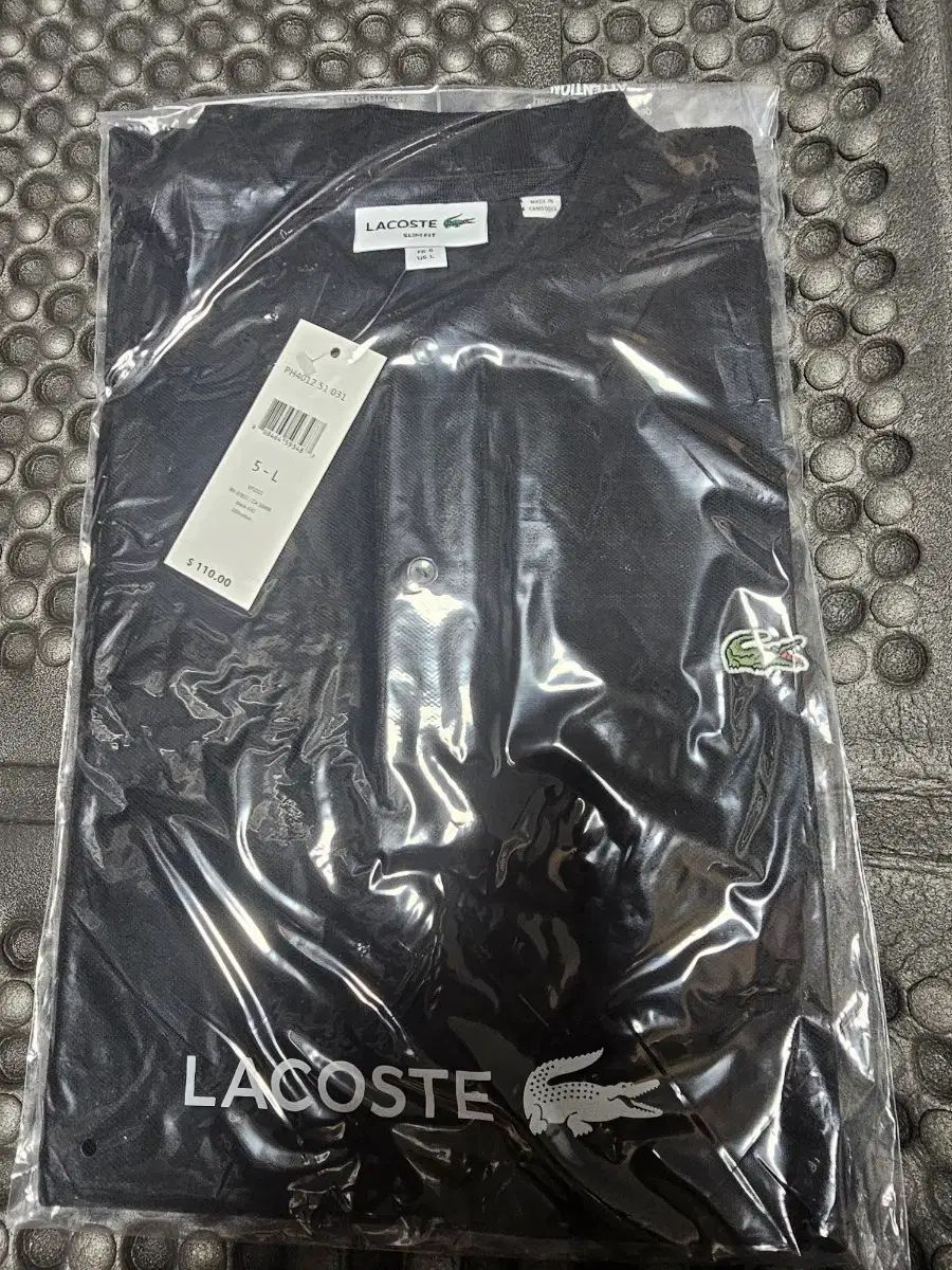 ラコステ ブラック スリムフィット 半袖 ポロTシャツ L 新品