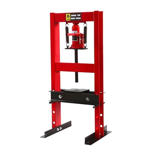 油圧プレス 6t 門型 プレス機 ベアリング シャフト 圧入器 圧入 大容量 整備 脱着 自動車 バイク プレスプレート付き 調整可能 ショッププレス ガレージ ワークショップ ショップ用(50×50×90cm)kk