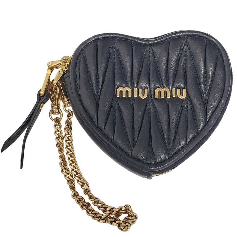 MIU MIU ミュウミュウ コインケース 5TL358 ブラック マテラッセレザー レディース 【中古】 32605K79
