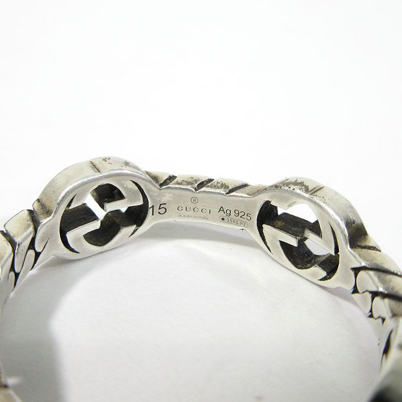 三重本店】 中古 GUCCI | グッチ 661523 インターロッキングG リング