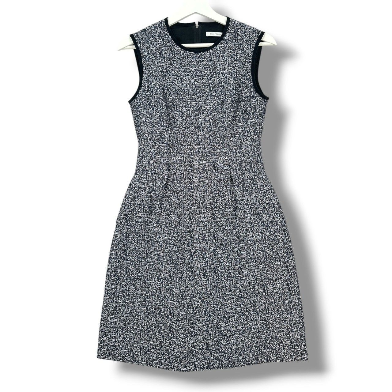 FOXEY NEW YORK フォクシーニューヨーク Mix Tweed Dress ツイードドレスワンピース ノースリーブ Aライン 黒 ブラック 白 ホワイト 38 レディース 春 夏 ゴーゴー古着セントラルパーク名古屋店 23 No.久1823