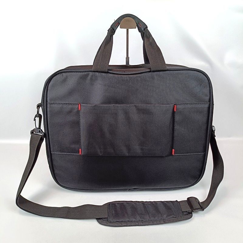 良品 Samsonite サムソナイト ビジネスバック ブリーフケース 2WAY ブラック 黒 ナイロン ショルダーバッグ 手提げ鞄 ショルダーストラップ ２層式 PC タブレット 収納あり 通勤 営業 仕事