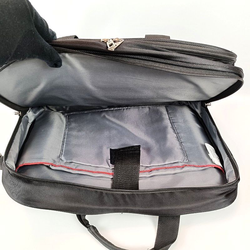 良品 Samsonite サムソナイト ビジネスバック ブリーフケース 2WAY ブラック 黒 ナイロン ショルダーバッグ 手提げ鞄 ショルダーストラップ ２層式 PC タブレット 収納あり 通勤 営業 仕事