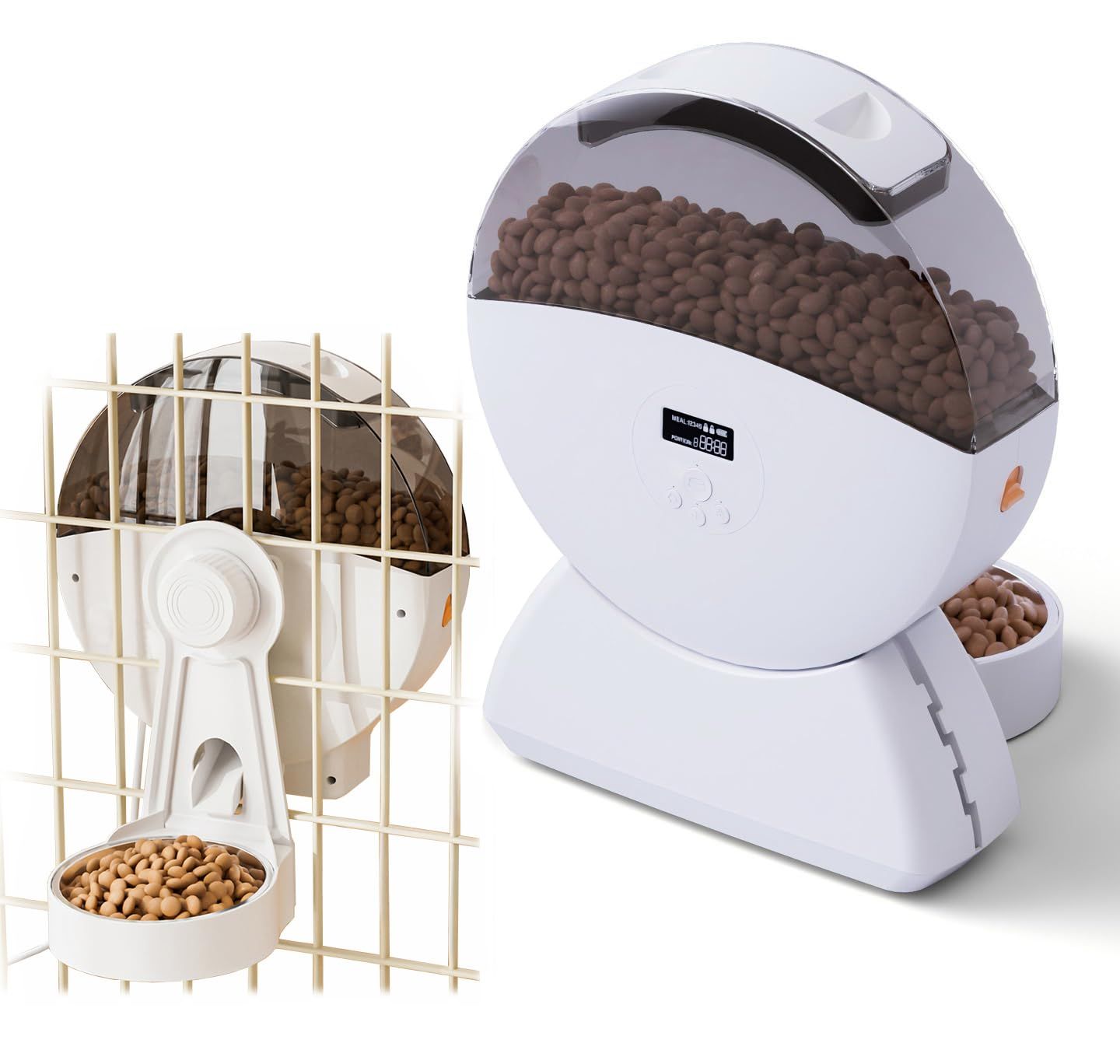 小動物用 水洗い可能 ステンレス製ボウル 2WAY給電 うさぎ 自動餌やり機 オートフィーダー 2L容量 定時定量 タイマー式 1日5食 中小型犬用 手動給餌 猫 お手入れ簡単 2way ケージ掛け+地面置く 日本語説明書付き 自動給餌器