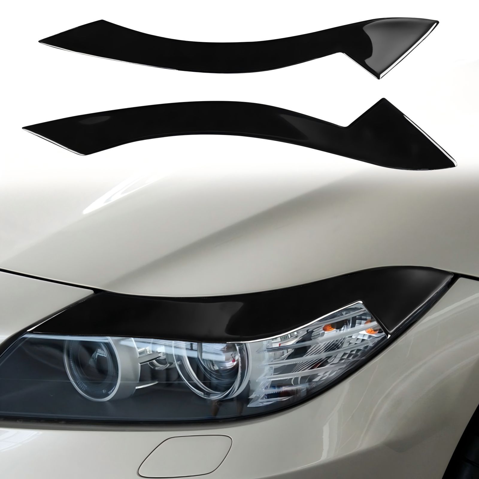 【送料無料】BMW Z4 E89 BMW Z4 2009-2015 対応 ヘッドライトアイライン ガーニッシュ フロントフェイス装飾パネル ピアノブラック カーボン調 外装アクセサリー ABS素材 ドレスアップ仕様