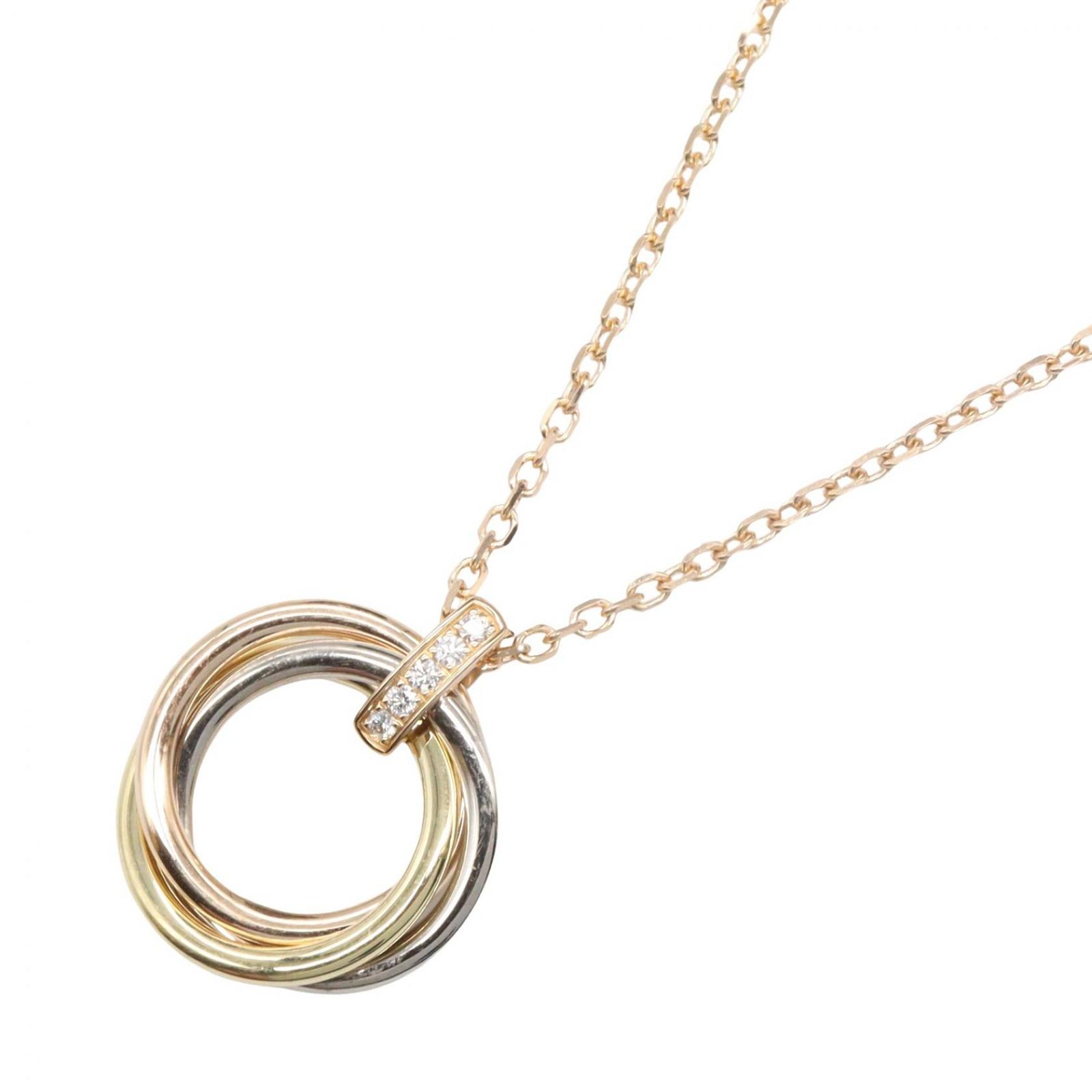 カルティエ CARTIER ネックレス トリニティ ネックレス ダイヤ ミディアム B7058700 首回り41.5㎝ K18（イエローゴールド） K18WG（ホワイトゴールド） トリニティ ネックレス ダイヤ ミディアム