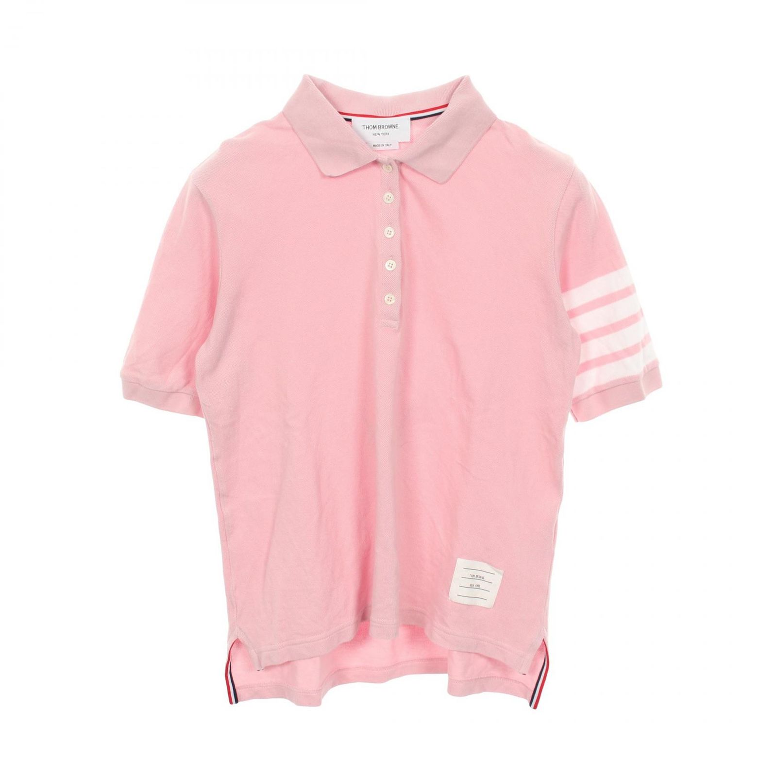 トムブラウン THOM BROWNE ポロシャツ 4BAR クラシックピケ コットン ポロシャツ レディース Used B