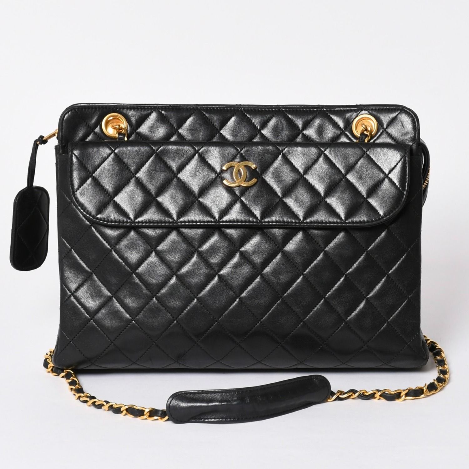 CHANEL シャネル チェーントートバッグ 1番台 ココマーク ラムスキン 