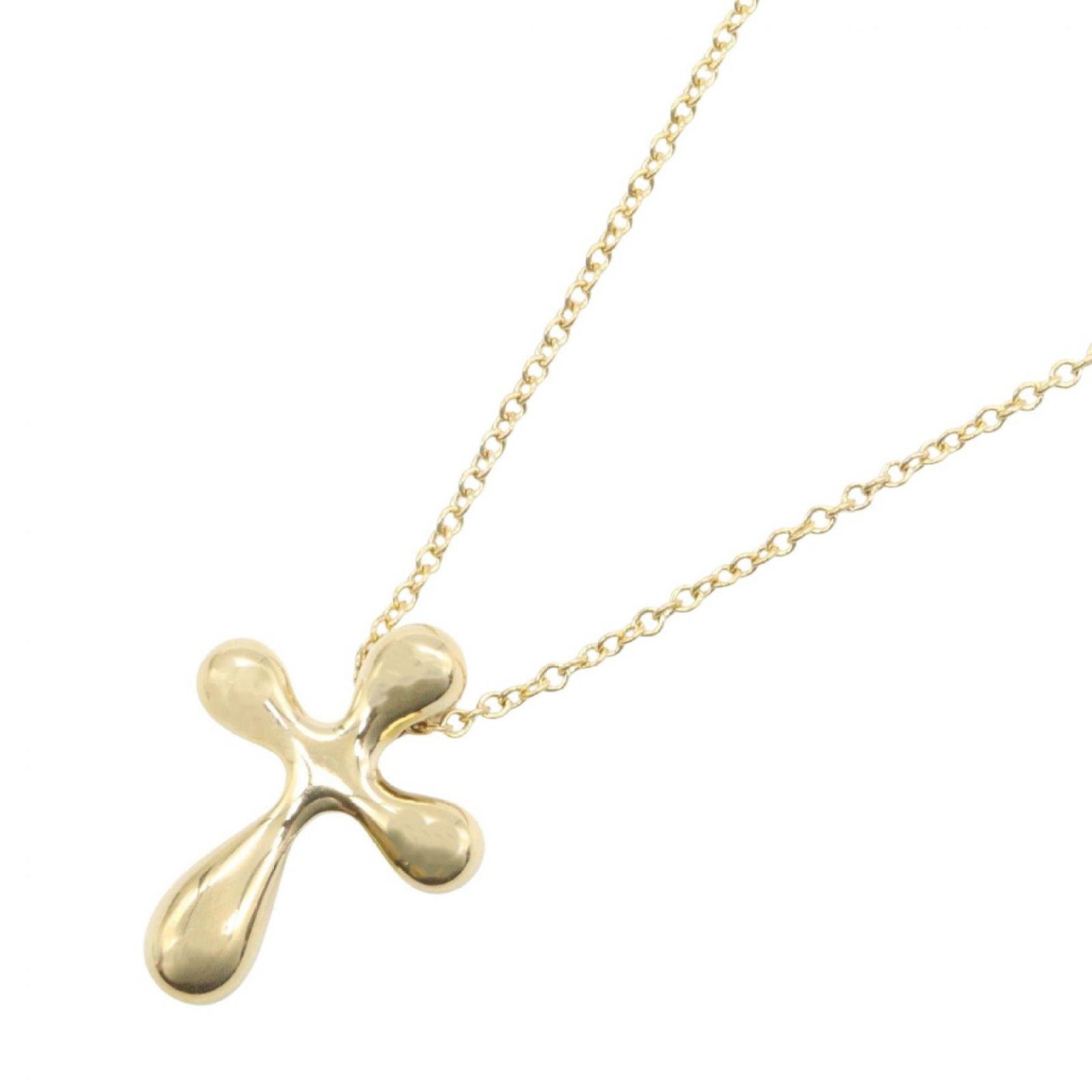 ティファニー TIFFANY&CO ネックレス スモールクロス ネックレス 首回り41.5㎝ K18(イエローゴールド) スモールクロス ネックレス レディース Used A