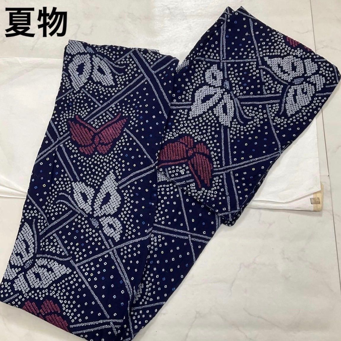 kimono+one◆kimonoarisa◆厳選◆未使用同然◆愛知県有松鳴海絞り◆浴衣◆木綿◆仕付け糸付き◆裄65肩丈156.5◆単衣浴衣夏着物夏帯小紋着物普段着名古屋帯 17,493円