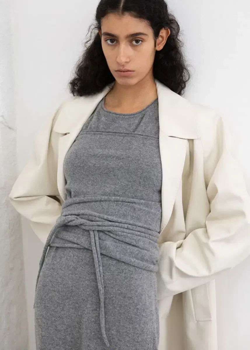 르917 CASHMERE BLEND KNIT TUBE TOP SET