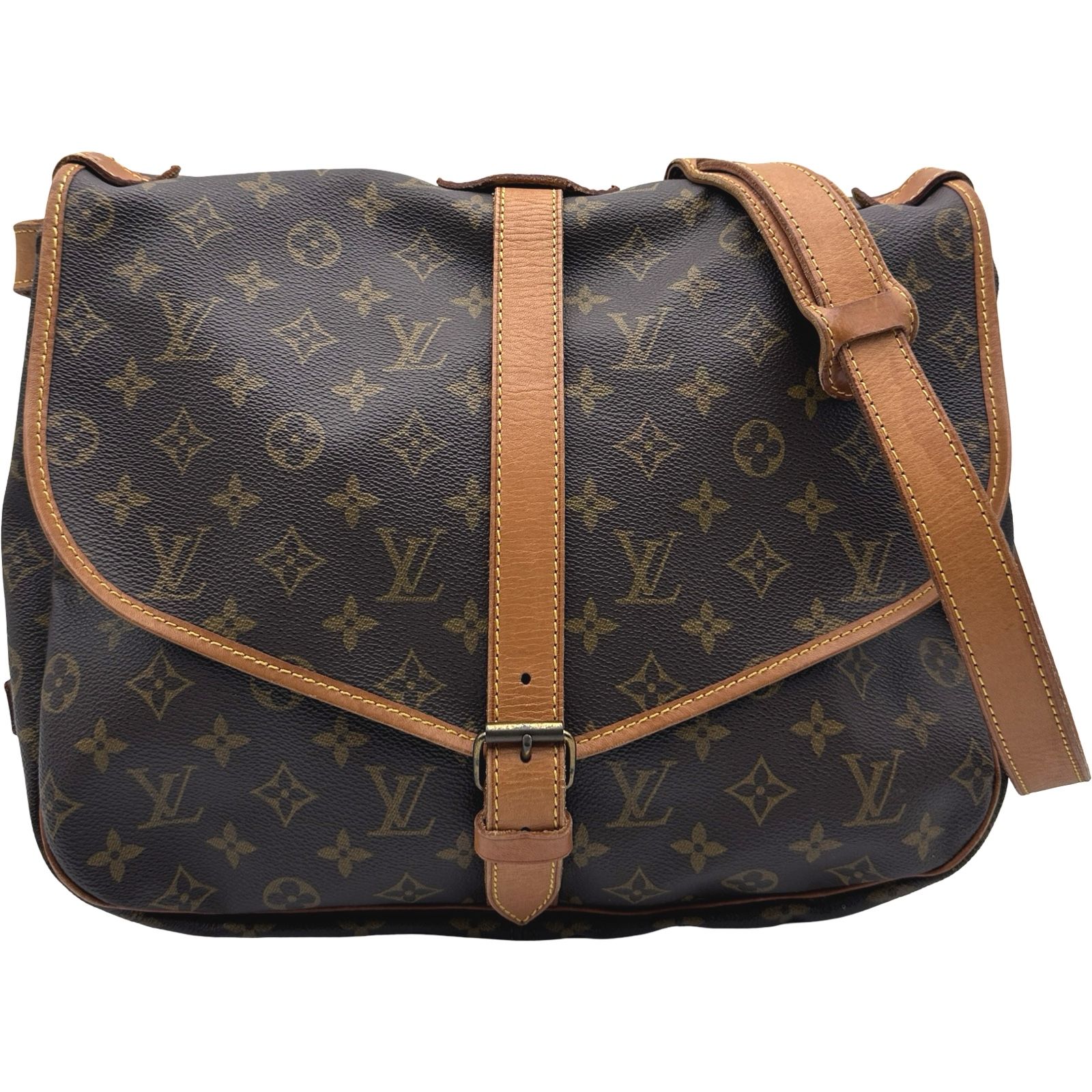 ルイ・ヴィトン LOUIS VUITTON ソミュール35 M42254 ブラウン モノグラム レディース ショルダーバッグ