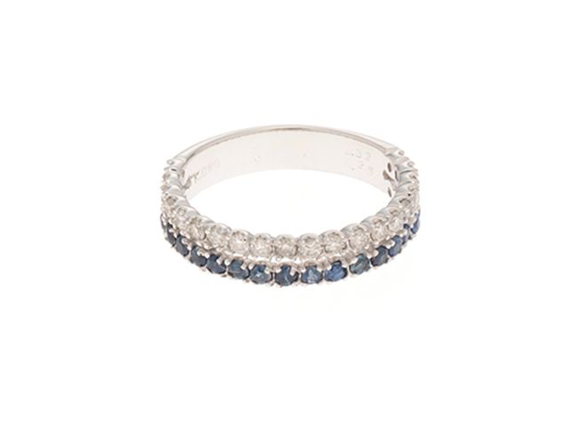 no brand ノーブランド ジュエリー K18WG/S約0.32ct/D約0.25ct/約2.2g/約5号【205】 貴金属･宝石 リング・指輪 K18ホワイトゴールド K18WG/サファイア/ダイヤモンド 5号 ホワイト レディース【中古】