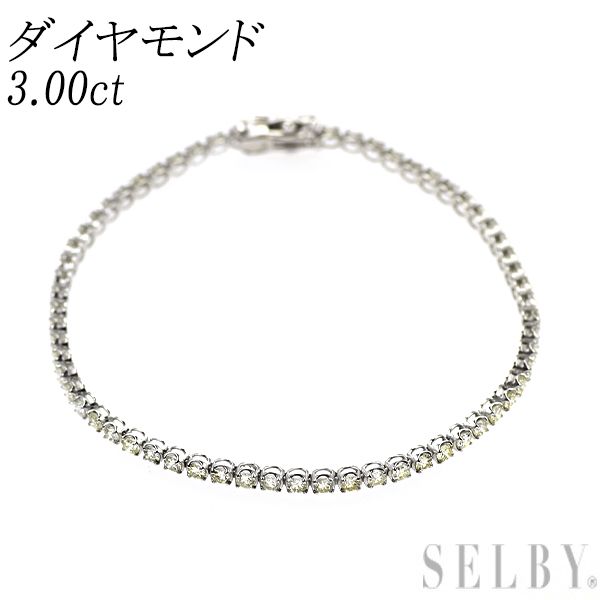 K18WG ダイヤモンド テニス ブレスレット 3.00ct