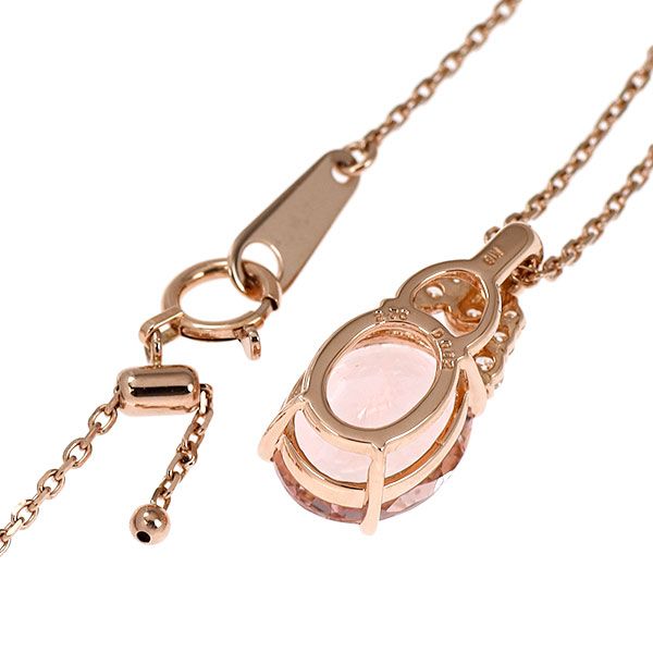 K18PG モルガナイト ダイヤモンド ペンダントネックレス 2.70ct D0