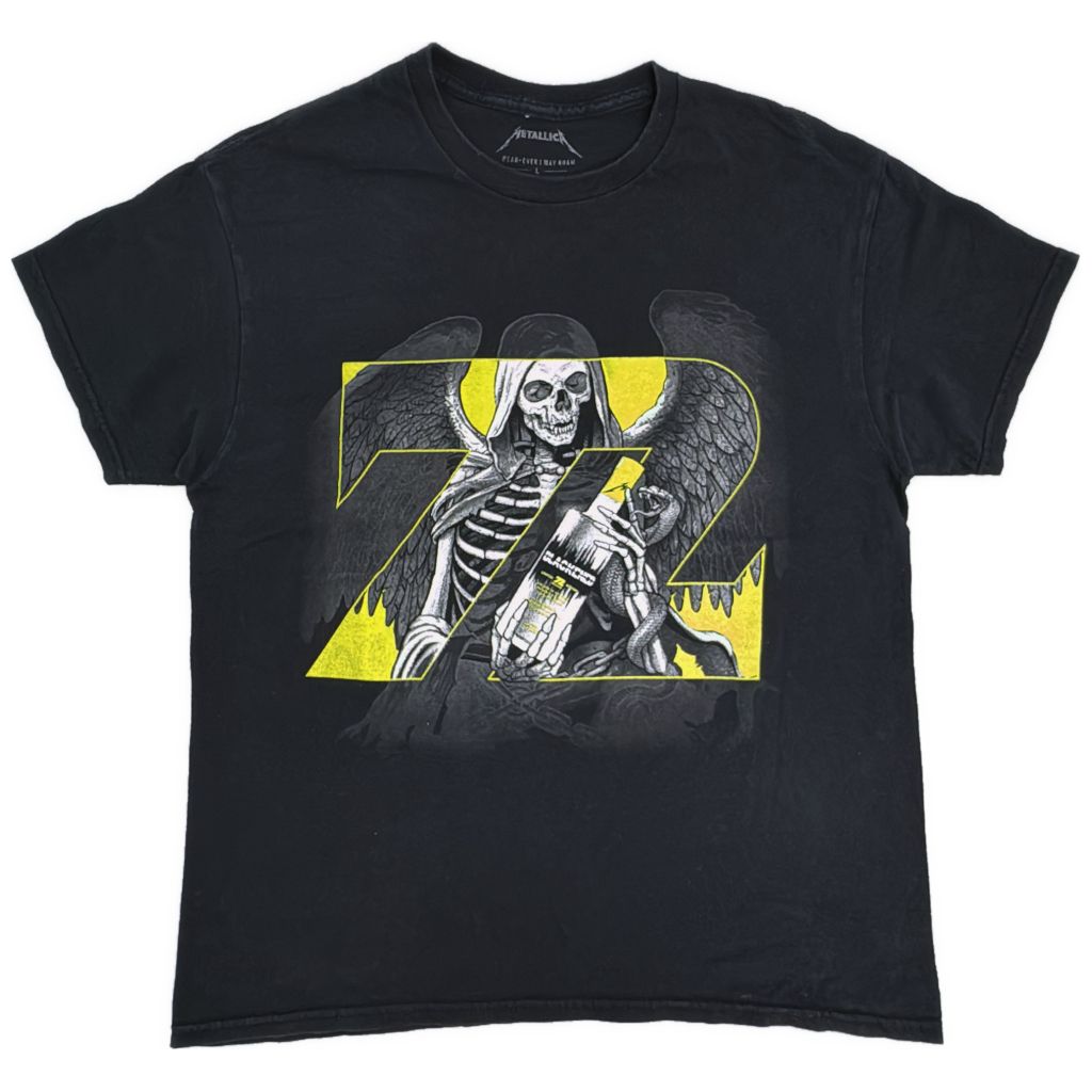 METALLICA メタリカ ツアーＴシャツ バンド ブラック(メンズ L)中古 古着 Y0505