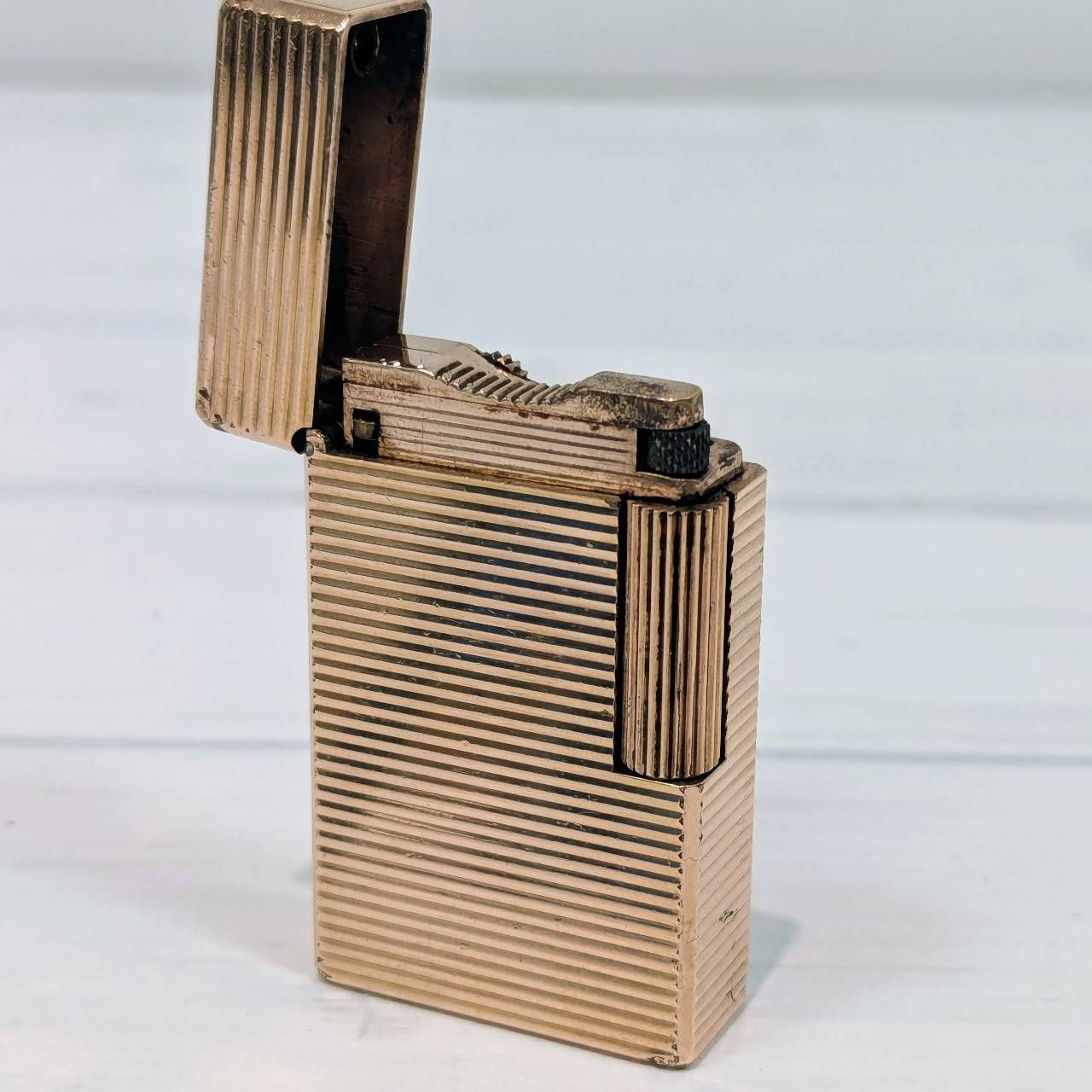 【塩】S.T.Dupont デュポン LIGNE1 L ライン1L 初期型 ゴールド・ボーダー ガスライター【23580MO】E7