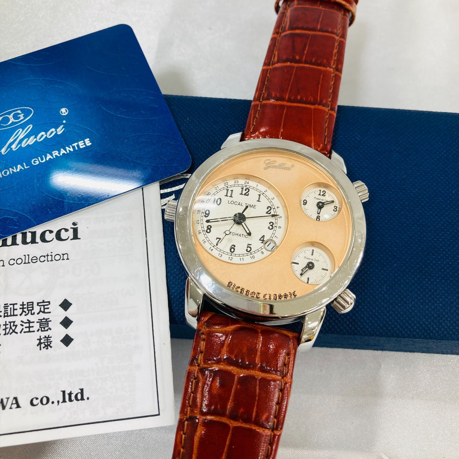 超激得，豊富な A【稼働品】Gallucci ガルーチ 自動巻き メンズ 裏スケ 
