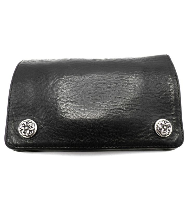 クロムハーツ CHROME HEARTS 【 1ZIP 】 1ジップ ケルティック ボタン レザー ウォレット 財布 49898
