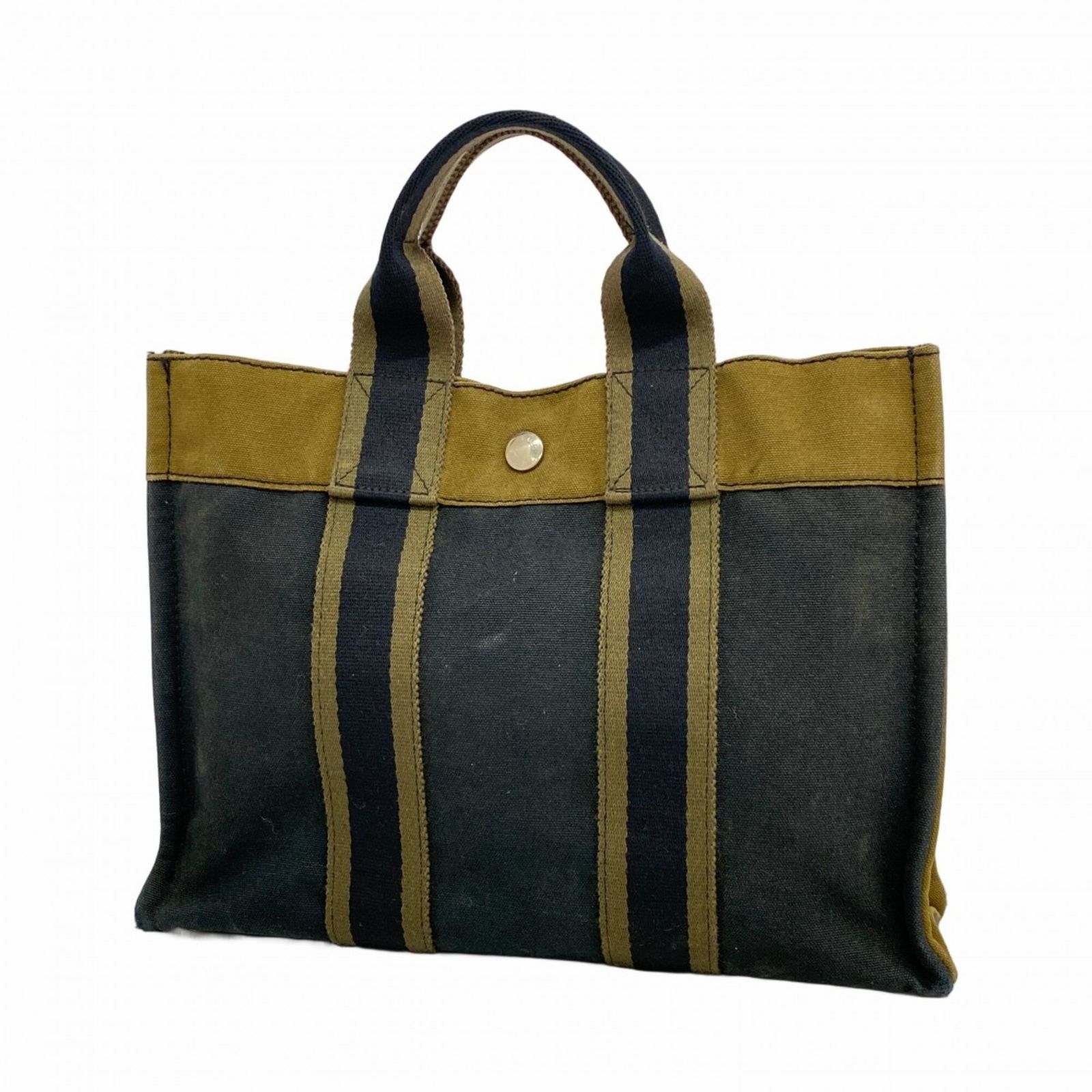 エルメス(Hermes) エルメス トートバッグ フールトゥPM キャンバス ブラック カーキ メンズ レディース