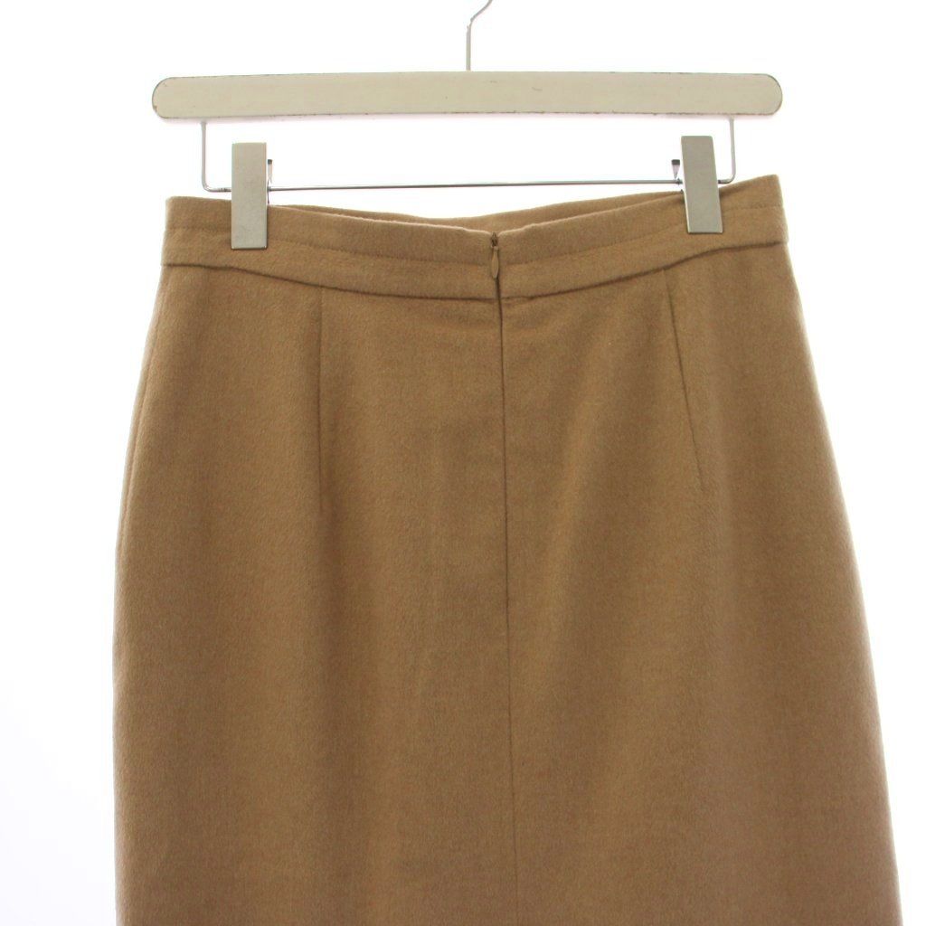 【美品】マックスマーラ 膝丈 ワンピース キャメル100% ベージュ S マックスマーラ MAX MARA タイトスカート ひざ丈 スリット キャメル 40