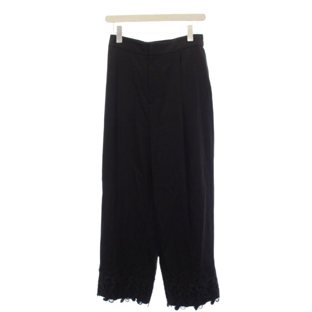 アドーア ADORE 25AW ブライトサテンパンツ ジップフライ レース 38 黒 531-5230116 /BM