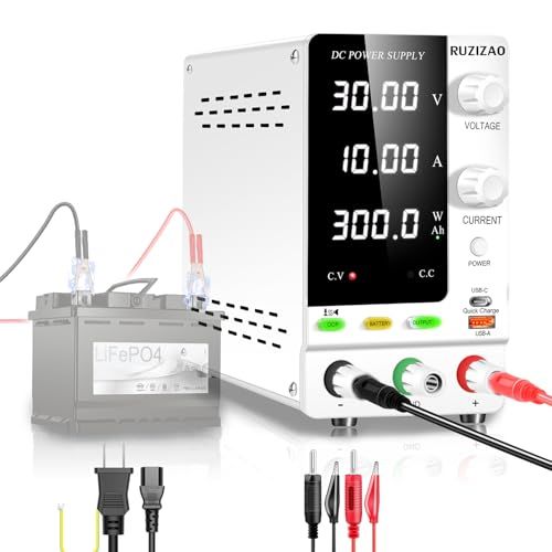 安定化電源 30V 10A 4桁電圧電流電力表示 エンコーダ調整 デスクトップ電源 スイッチング電源 6V 12V 24V 電池充電用 可変直流安定化電源 めっき 実験室用直流安定化電源 電気制御機器 バンド出力スイッチ 充電検出 提示音 O ec22a097