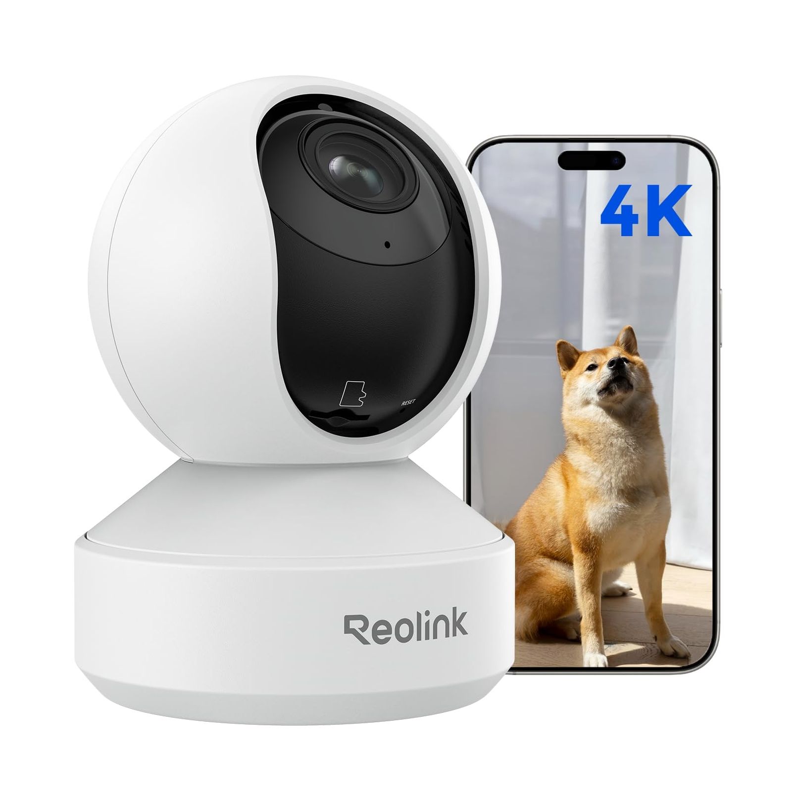 Reolink ペットカメラ 4K 3倍光学ズーム 5GHz WiFi 6対応 見守りカメラ 800万超高画素 自動追跡 AI人物/ペット/泣き声検出 ベビーモニター PTZ 屋内カメラ 360°全方位保護 プライバシーモード 双方向通話 F ca304830