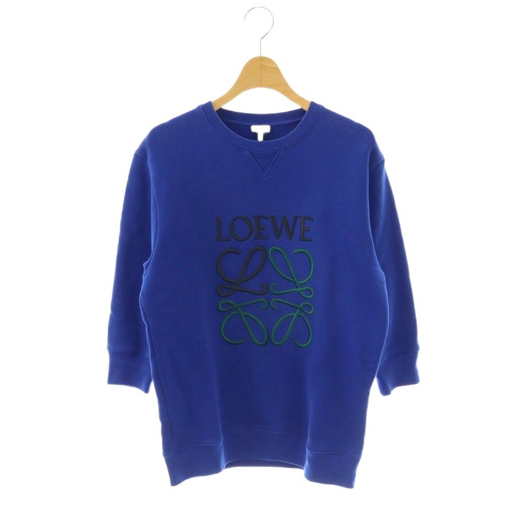 ロエベ LOEWE アナグラム刺繍スウェット 七分袖 XS ブルー ブラック グリーン /DO ■OS
