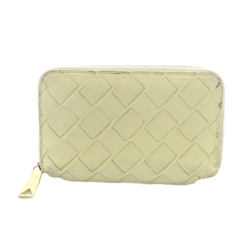ボッテガヴェネタ BOTTEGA VENETA イントレチャート ラウンドファスナー 6連 キーケース レザー 黄