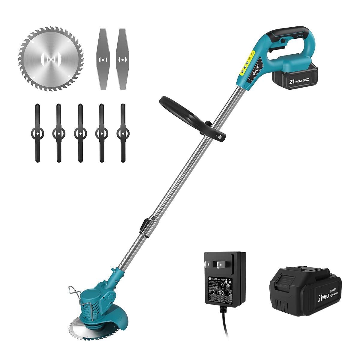 ☆新品☆草刈り機 充電式 3.0Ahバッテリー付き 電動草刈り機 21V 替刃付き 大容量バッテリー コードレス 草刈機 伸縮式 角度調整 芝刈り機 刈払機 園芸設備 軽量 多機能【PSE認証済み】 28441dc7